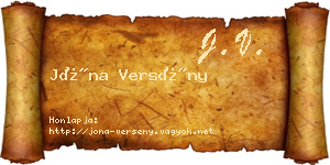 Jóna Versény névjegykártya